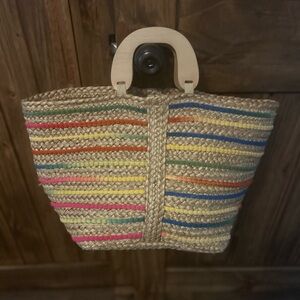 Anthropologie Antik Kraft jute handbag